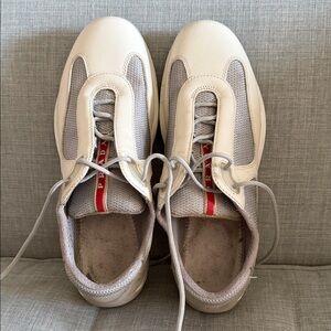 Prada Women’s America’s Cup Sneakers - Off White/Grey Size 40/10